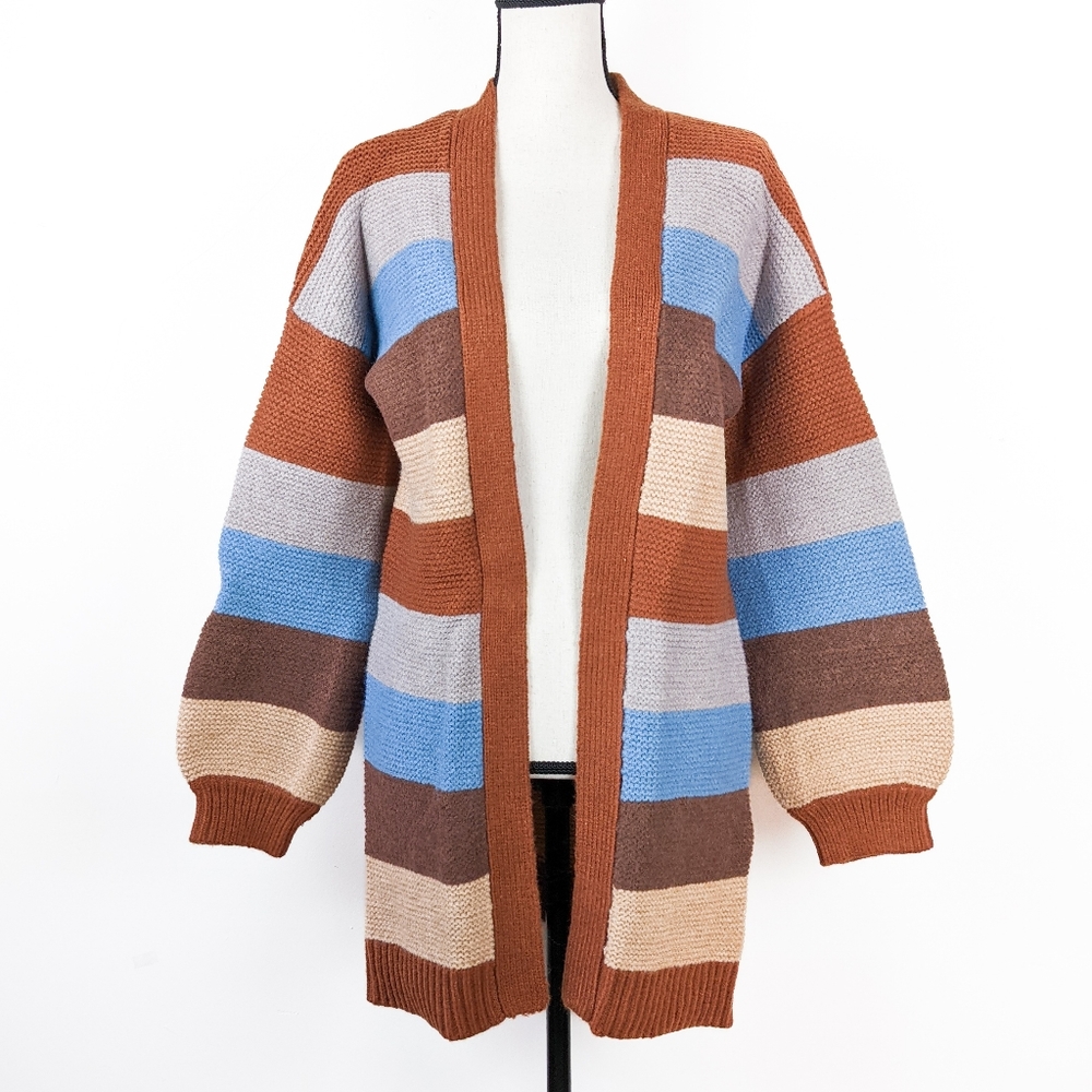 🦋LAST🦋 NWT Storia Striped Chunky Longline Cardigan, Size X-Small